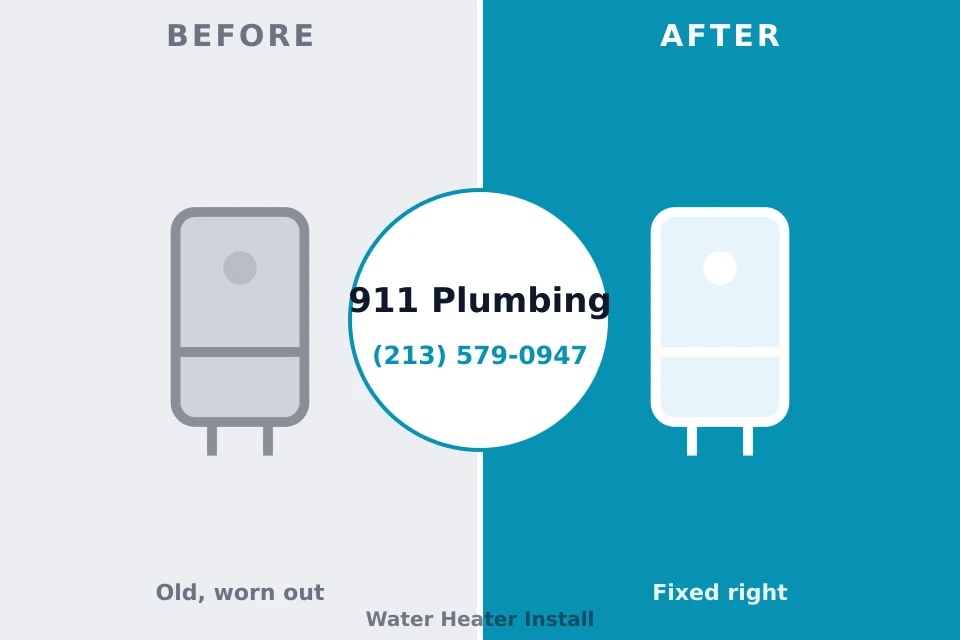 Before and after: plumbing repair South Hill, WA